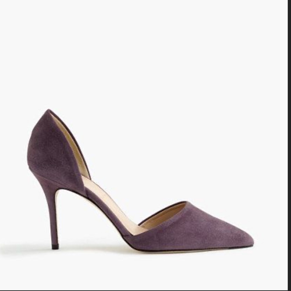 J.Crew Purple Elsie D'orsay heels. Suede.